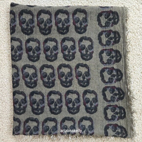 Zadig & Voltaire Accessories - Zadag & Voltaire HUGE Scarf Delta Arty Skull Bronze